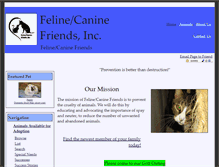 Tablet Screenshot of felinecaninefriends.org